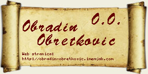 Obradin Obretković vizit kartica